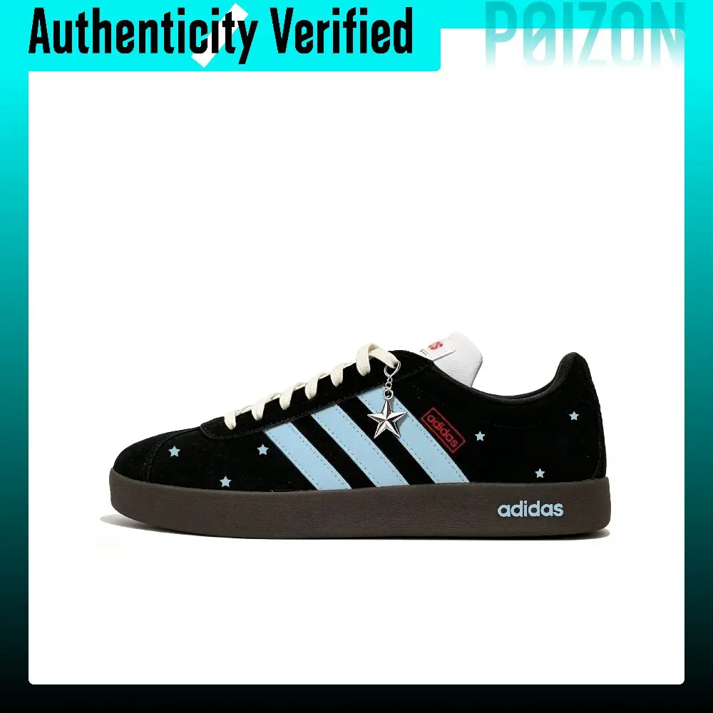Adidas VL COURT 2.0 Skate Shoes Unisex Low Top Black/Blue JS3004(Team2356-