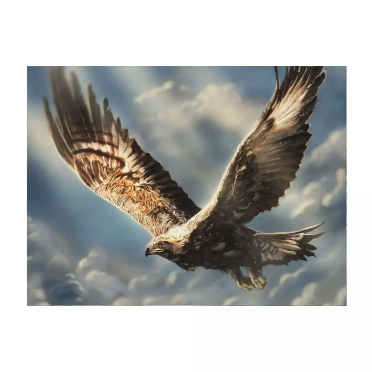 

Golden Eagle Throw Blanket Nap Hair Flannel Fabric Fashion Sofas Blankets