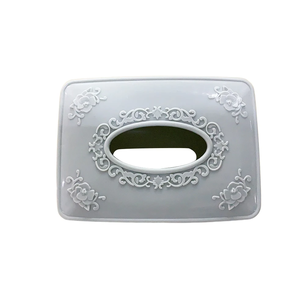 

Plastic Carved Tissue Box Paper Holder Stylish Storage Container Home Office Automotive Square Box Napkin Organizer