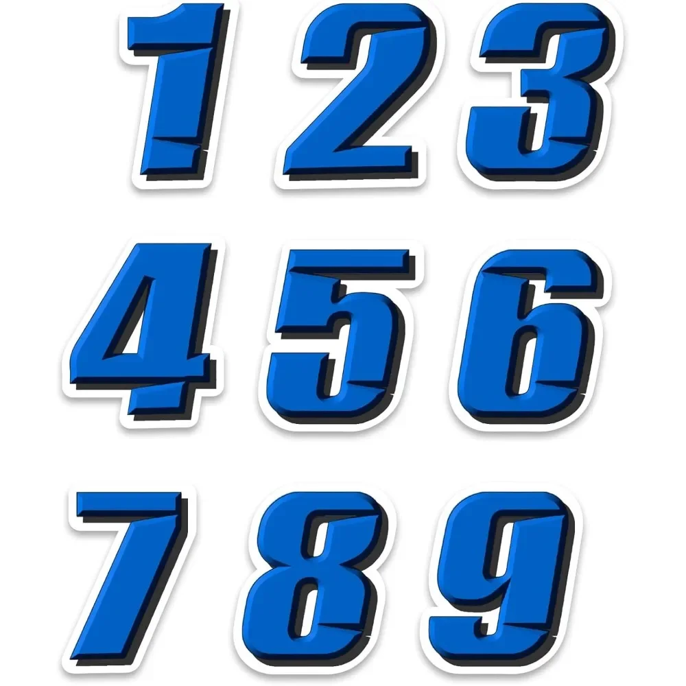 123456789 Digit Number Racing Number Decal Removable Waterproof Motorcycle Stickers for Motorbike Fairing Fuel Tank Helmet Decor