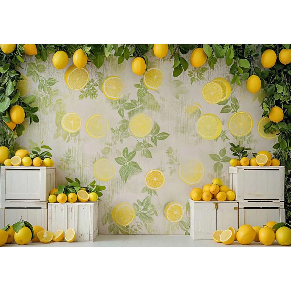 

Allenjoy Summer Lemon Wall Backdrop