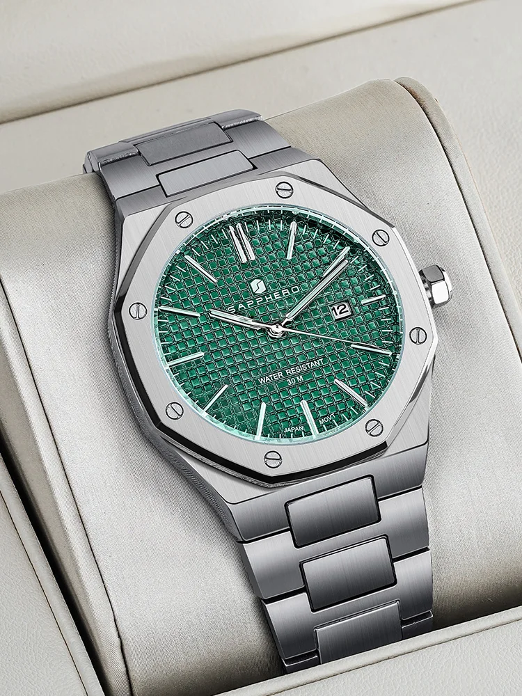 SAPPHERO Luxury Men\'s Watches Fashion Brand Stainless Steel Quartz Watches Swiss Luminous Waterproof Clock Men\'s Gifts