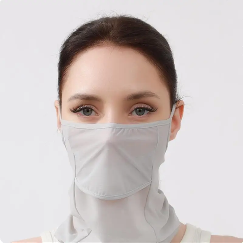 Unisex UV Protection Outdoor Neck Wrap Cover Sports Sun Proof Bib Ice Silk Mask Face Cover Neck Wrap Cover Sunscreen Face Scarf