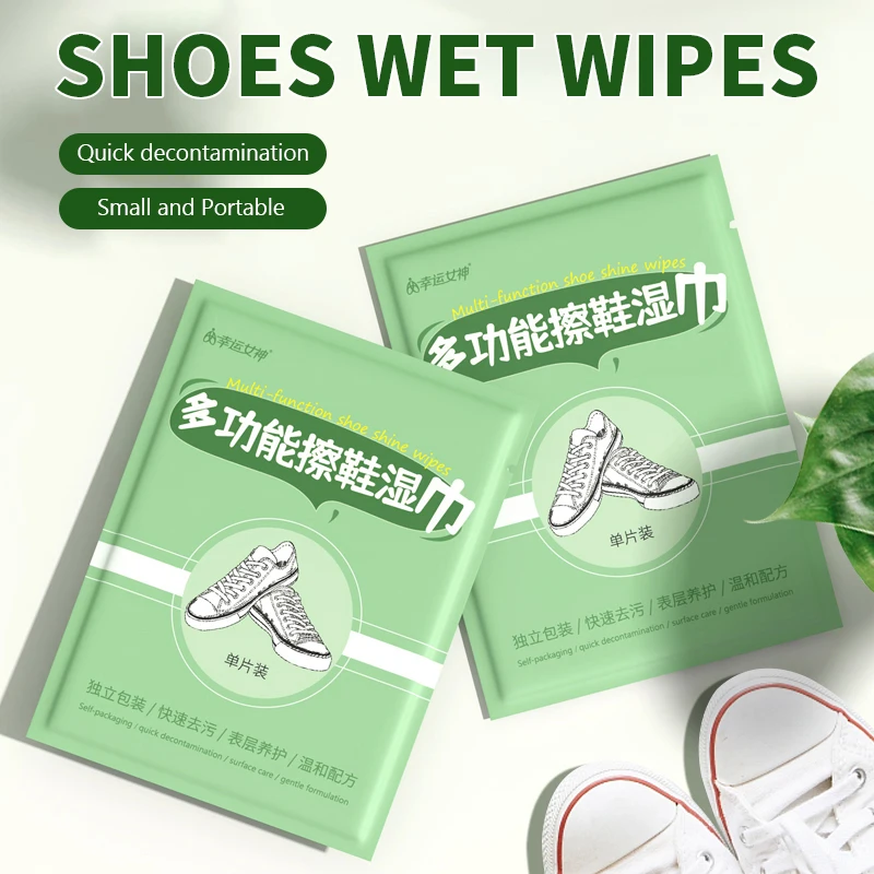 20pcs Small White Shoe Wipes Portable Shoe Shine Wipes for Traveling Out and About