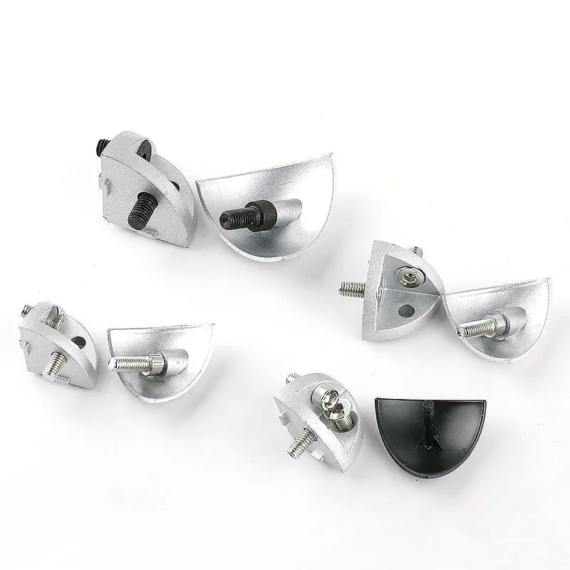 5 uds 2020R 3030R 4040R arco curvo tridimensional ángulo recto conector en T cubierta de Metal cubierta de plástico con perfil de tornillos