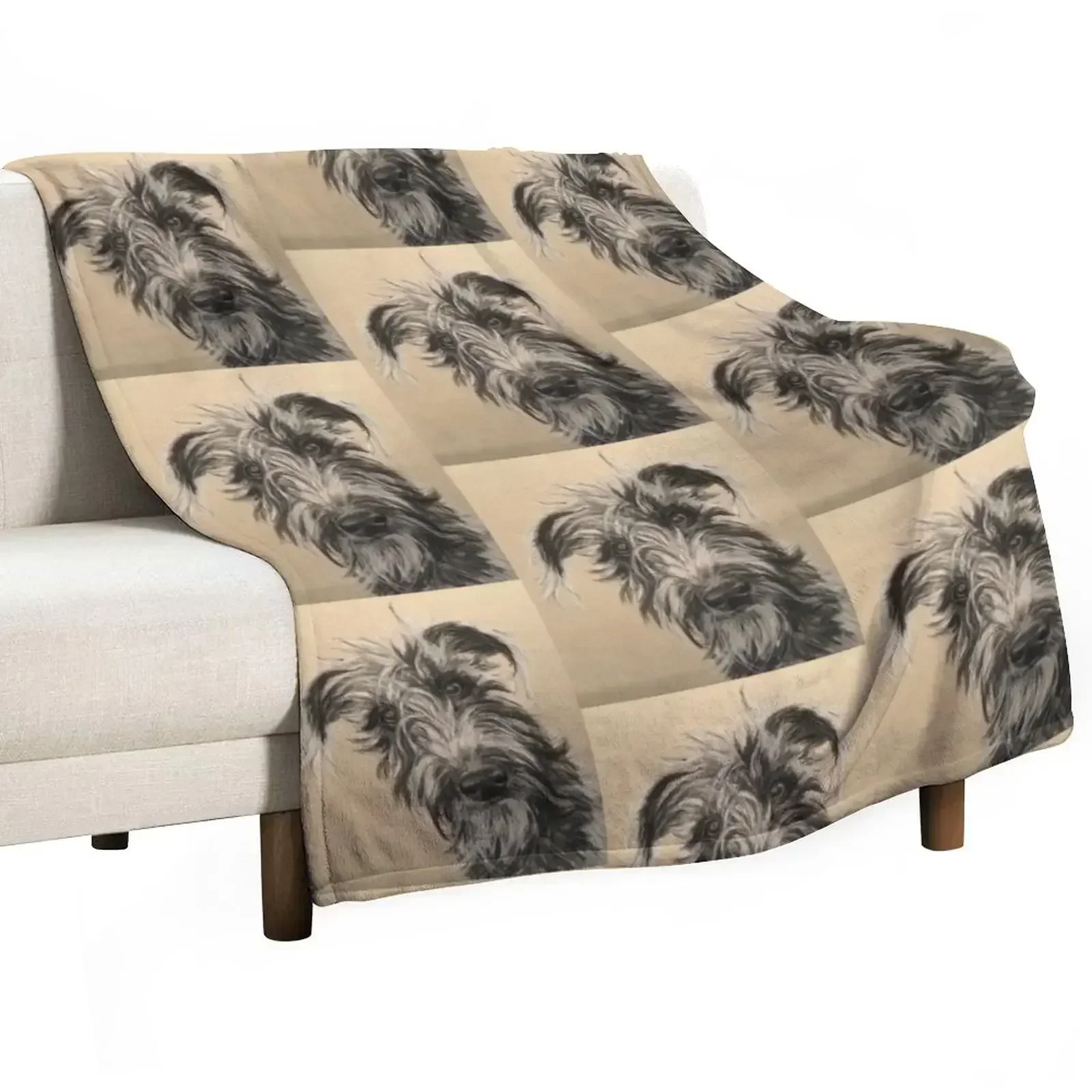 

Scruffy Beddy/whippet Lurcher Throw Blanket Camping Decoratives Sofa Hair Blankets