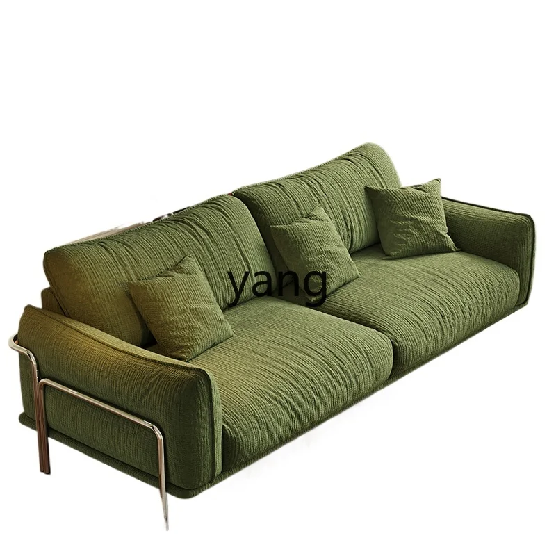 XYY retro fabric sofa green small apartment 2024 new cotton and linen removable and washable