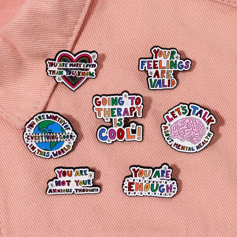 New Product Creative Colorful English Short Sentences Alloy Breast Needle Clothing Bag Hat Decoration Button Pin Emblem
