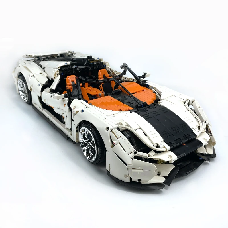 MOC T010 Technical Super Sports Racing Car Hypercar Model Building Blocks Bricks Assembly Puzzle DIY Toy Birthday Gifts For Kids