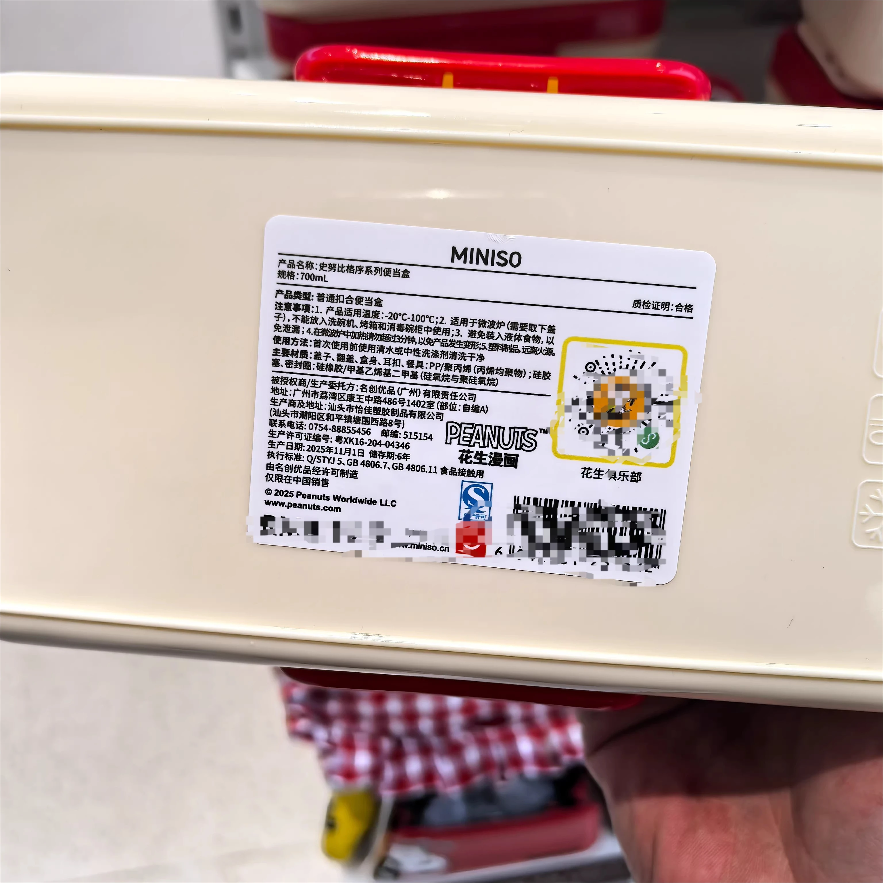 Cute Snoopy Lunch Container, Plaid Pattern Bento Box Set with Fork Spoon, Insulated Leak Proof Bag for Picnic Work, Anime Gift