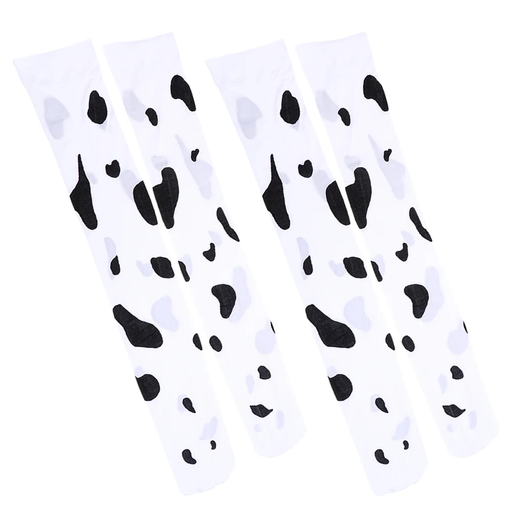 Cow Pattern Stockings for Women Tube Socks Knee Compression Print Tall Long Fuzzy Boot Winter Leg Warmers over The Hose