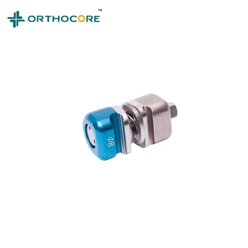 Hoffman system pin to rod coupling, for external fixation of  surgical instruments with 4-5mm pin to 8mm rod