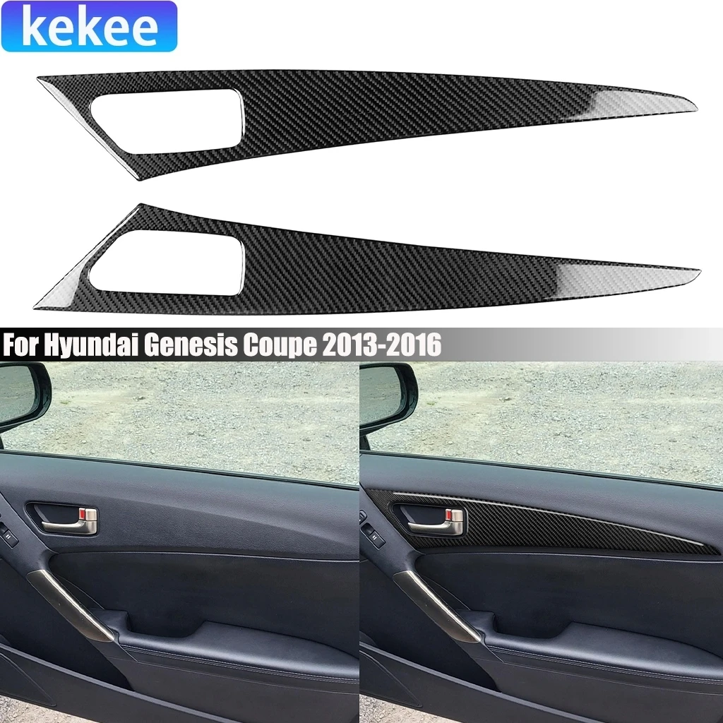 

For Hyundai Genesis Coupe 2013-2016 Carbon Fiber Door Handle Armrest Decorative Panel Car Accessories Interior Cover Sticker