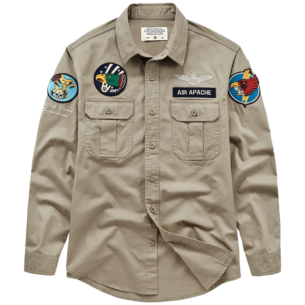 

Мужская хлопковая рубашка с вышивкой VIP, длинный рукав, весна-осень, повседневная рабочая одежда, модный бренд, молодежная, популярная модель