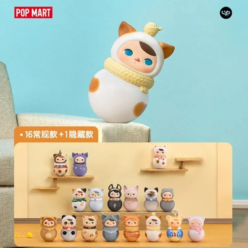 

POP MART Pucky Rolp Potp Kitty Series Mystery Box-милые аниме-фигурки, украшения, слепая сумка для догадок, коллекция кукол, подарок