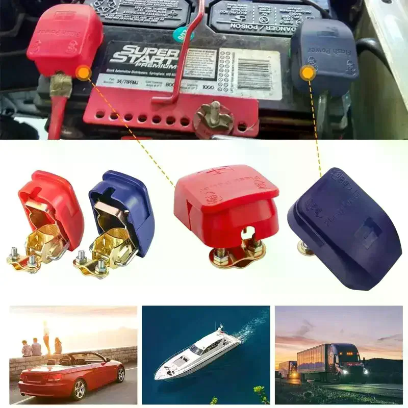 

Battery Terminal Connectors Quick Release Universal Brass Heavy Duty Auto Terminal for Car RV Truck Boat Quick Battery Swap