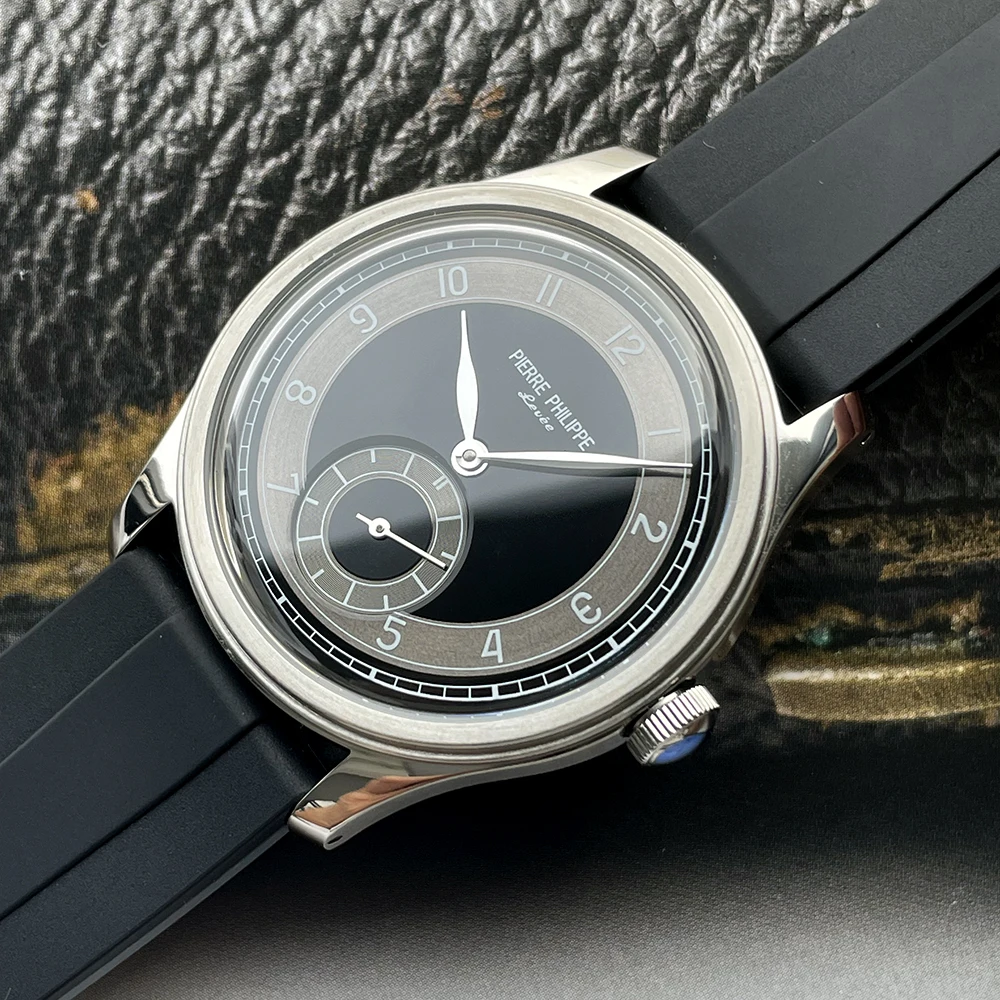 Nouveau PIERRE PHILIPPE montre de terrain cadran en émail gris montre Vintage hommes mécanique manuel main vent montre ST17 Relojes Para Hombres