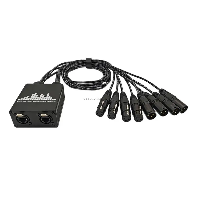 RJ45 to 8Channel 3Pin XLR Sound Cable Extender Networks Sound Extender Converter for Microphone Stage Speakers and