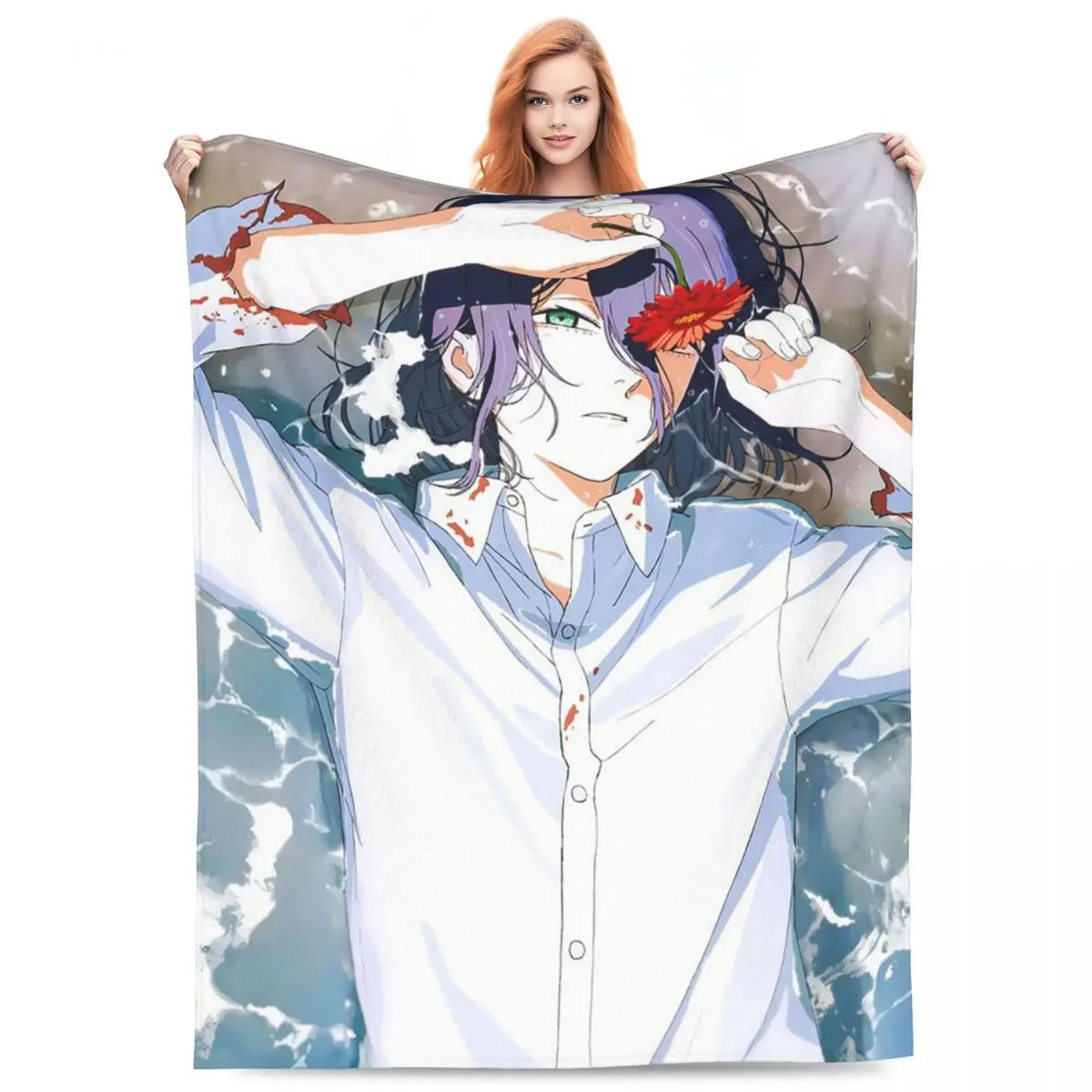 Chainsaw Man Anime Reze (8) Blankets Fleece Sofa Throw Blanket Lightweight for Couch Bedding Travel Throws Bedspread Quilt