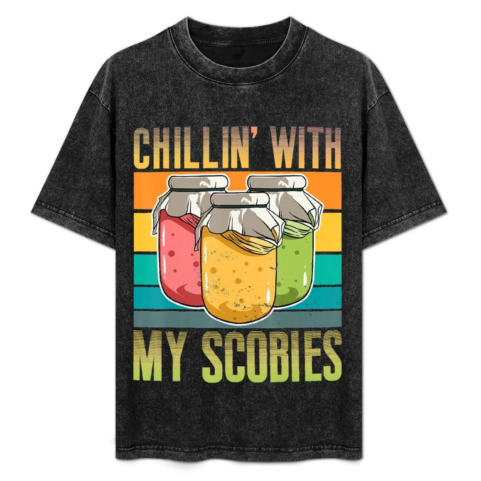 Chillin_ With My Scobies Lover Scoby Pun Funny Kombucha Camiseta básica de manga corta para trabajador