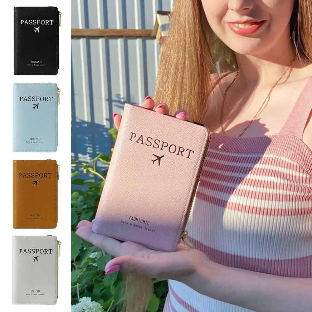 Portable Travel Ultra-thin Passport Holder RFID PU Leather Passport Cover Bag Multi-function Document Package Cover