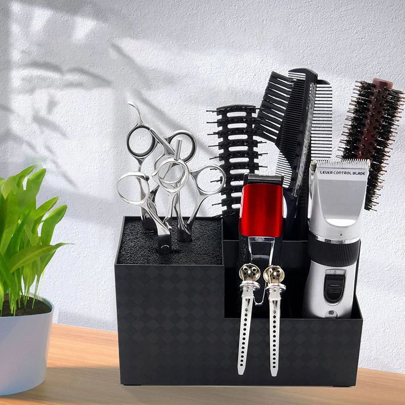 1PC Barber Tools Holder Hairdressing Tools Box Multifunctional Anti Slip Detachable Hair Comb Scissors Rack Barbershop Accessory