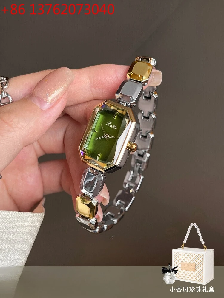 

Sugar cube small green watch women's watch women's 2025 new light luxury niche fashion small dial bracelet women's watch