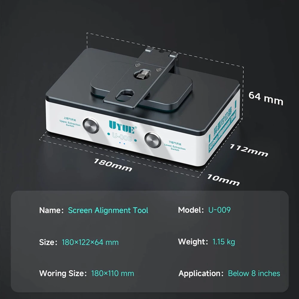 UYUE U-009 Vacuum Suction LCD Screen Positioning Machine Screen Alignment Tool OCA Glass Alignment Fitting Tool for Phone Repair