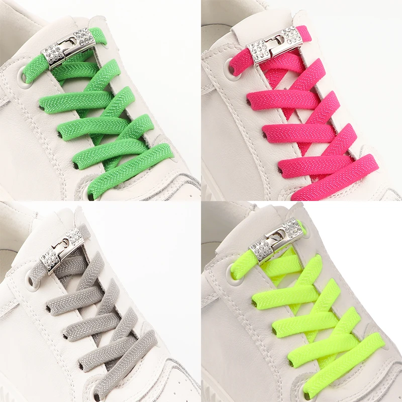 Elastische Schnürsenkel für Sneaker, mit Diamant-Kreuzverschluss, ohne Binden, für Kinder und Erwachsene, 8 mm breit, Schnürsenkel ohne Binden, Gummibänder, Schnürsenkel. – Detail 3