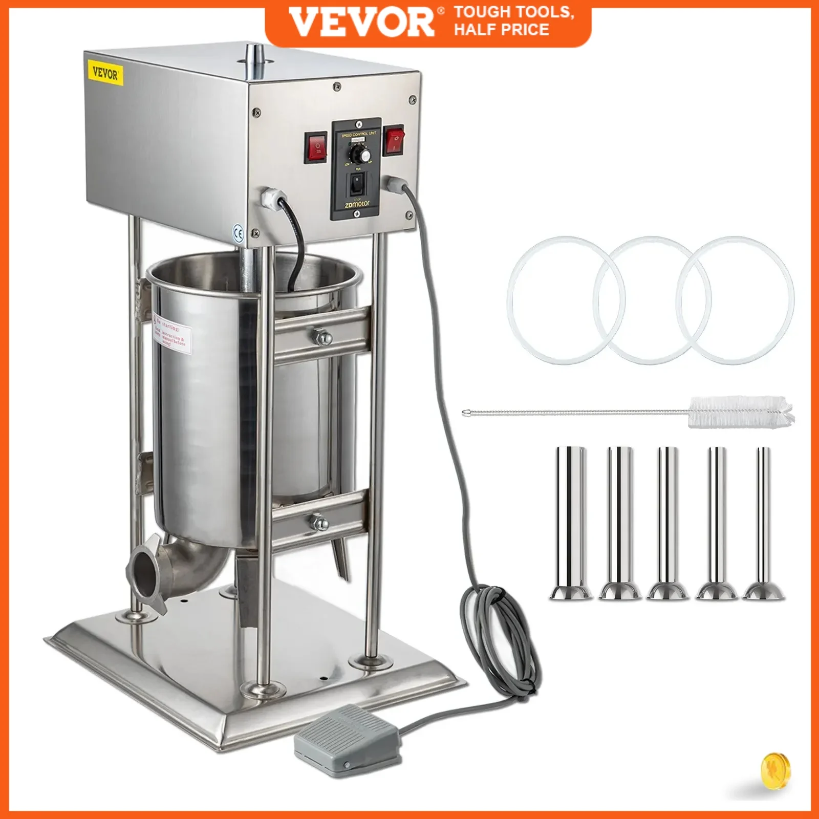 VEVOR Vertical Sausage Stuffer Automatic Filling Machine 12L Food Processors Kitchen Accessories Home Appliance for Hot Dog