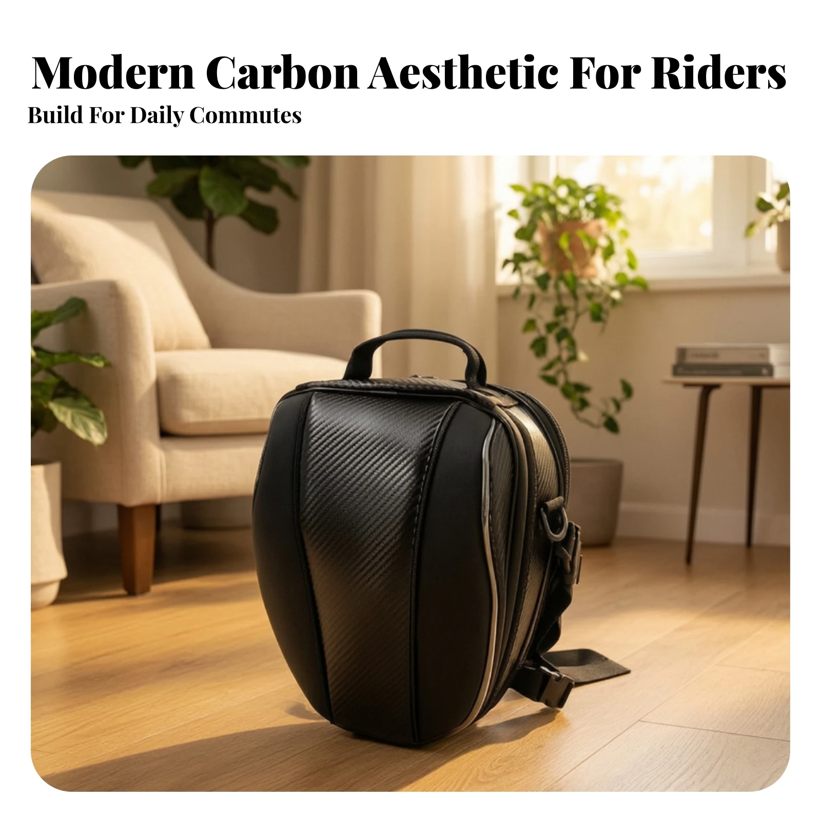 Luggage Carbon-Fiber-Style Motorcycle Tank Bag Hard Shell Tank Bag Water-Resistant for Motorcyclists, Daily Commuting