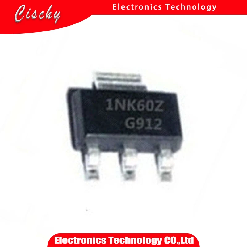 10pcs STN1NK60Z SOT-223 1NK60Z STN1NK60 SOT MOSFET N-CH 600V 300MA SOT223 IC best quality