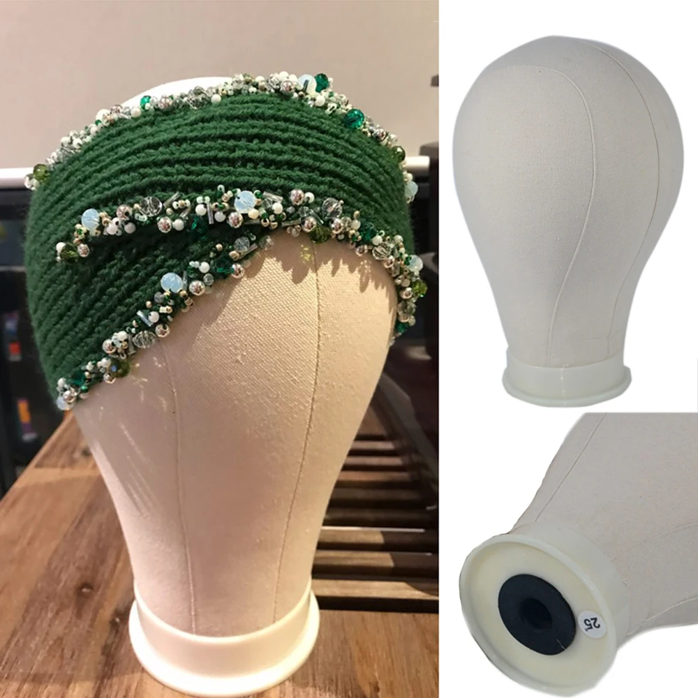 Supporto per parrucca con supporto per testa di manichino per parrucca in tela per esposizione e realizzazione di supporti per parrucche