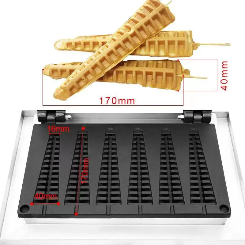 Melhor venda automática 6 pçs waffle vara fabricante por atacado elétrica lolly waffle maker 110v/220v com ce