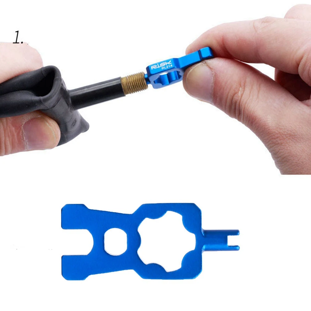 Risk 4 IN 1 Portable Bicycle Valve Wrench Multifunction Schrader/Presta Valve Core Disassembly Installation Tools For  Road Bike