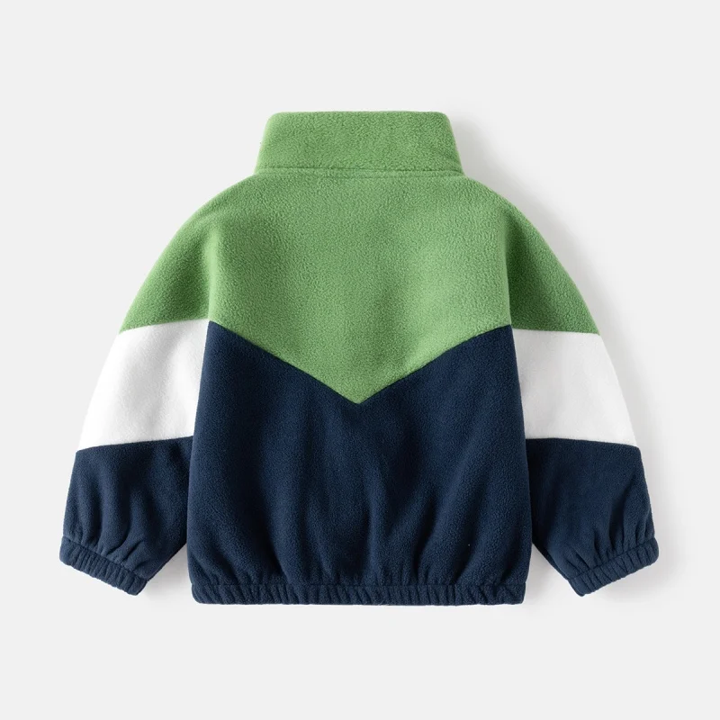 Autumn Spring 2 3 4 6 8 10 Years Child V-Neck Sports Outwear Mandarin Collar Color Patchwork Kids Baby Boys Girl Baseball Jacket
