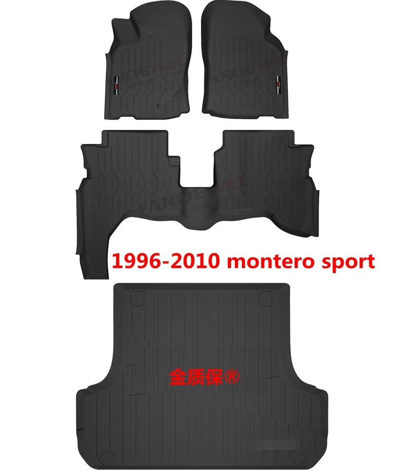 Use for 1996-2010 Mitsubishi Montero Sport car carpe AllWeather car Floor Mat Trim to Fit For Pajero Sport waterproof floor mat