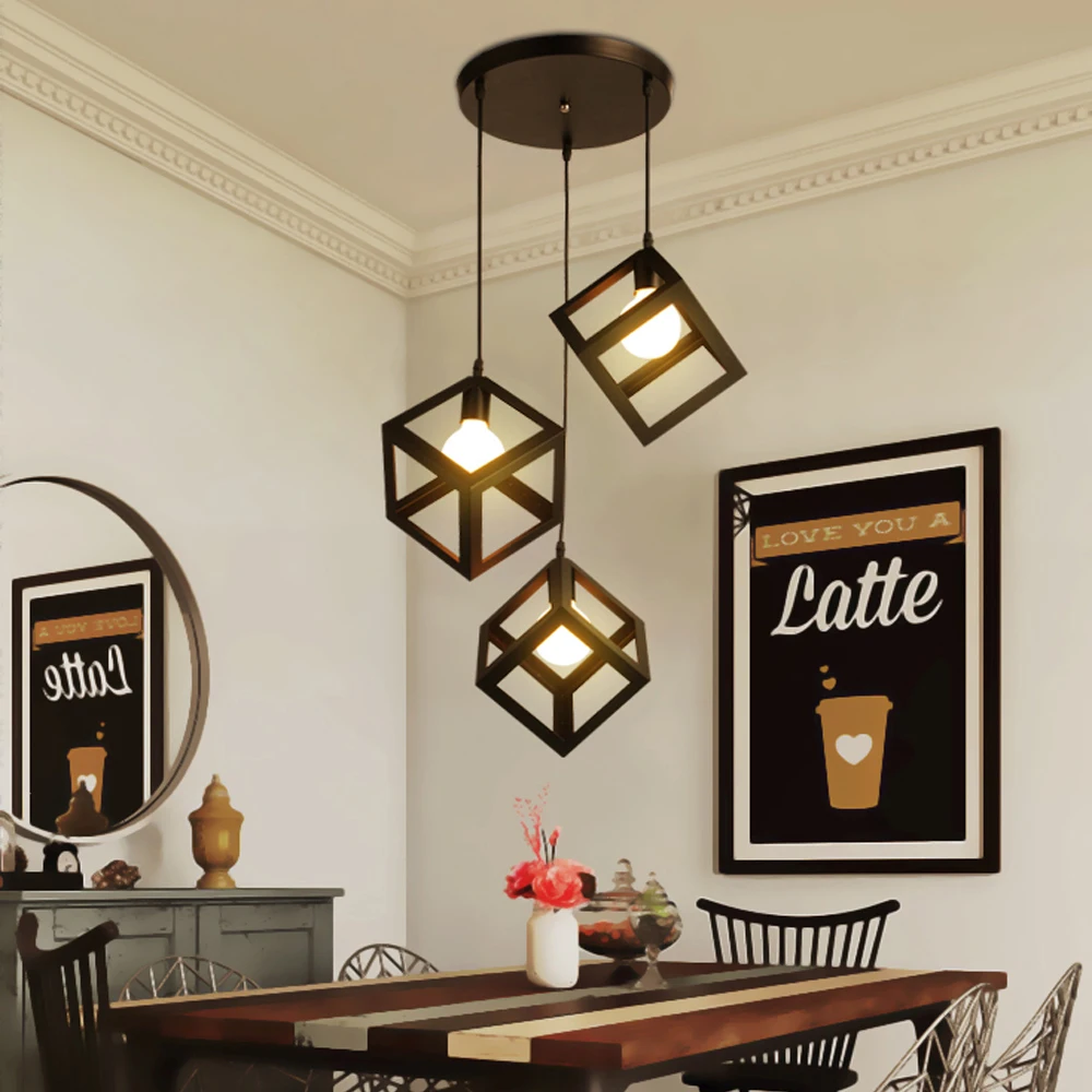 1/3 Heads Loft Vintage Pendant Light Industrial Retro Iron Hanging Ceiling Lamps E27 Chandelier for Salon Restaurant Bar Kitchen image 4