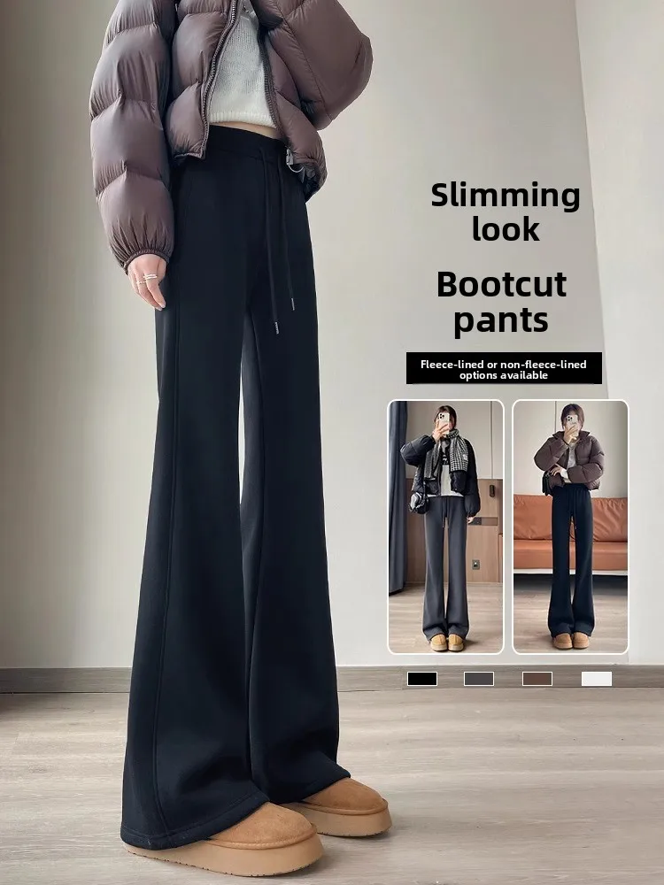

Women's High Waist Fce Lined Yoga Pants Autumn Winter Casual Sports Sweatpants Slimming Trendy Long Pants Commute Sle
