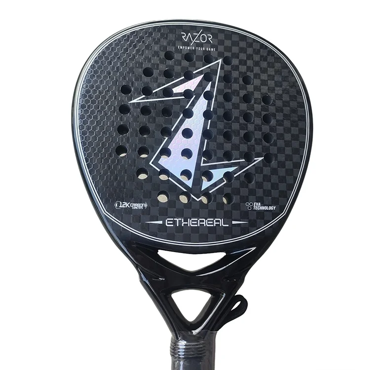 Raquette de padel en fibre de carbone premium 12K pour joueurs compétitifs de haut niveau, personnalisation complète de la marque privée indépendante