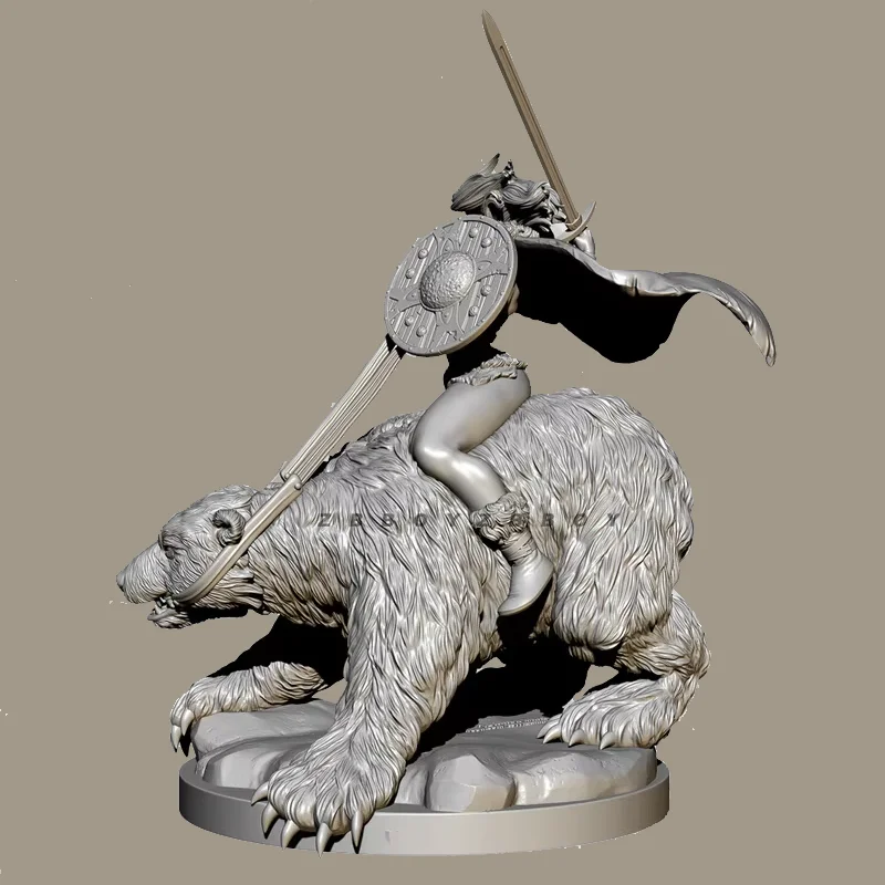 

55mm 75mm Resin Model Figure Female Swordsman Gk Micro Miniature 3d Printed White Model Toy Unassembled And Unpainted Kit