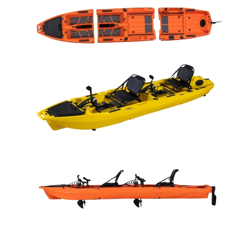 

2 or 3 Pieces Sections Plastic Single Double Seater Flap Fin Pedal Fishing Kayak Light Weight Boat for Ocean Water