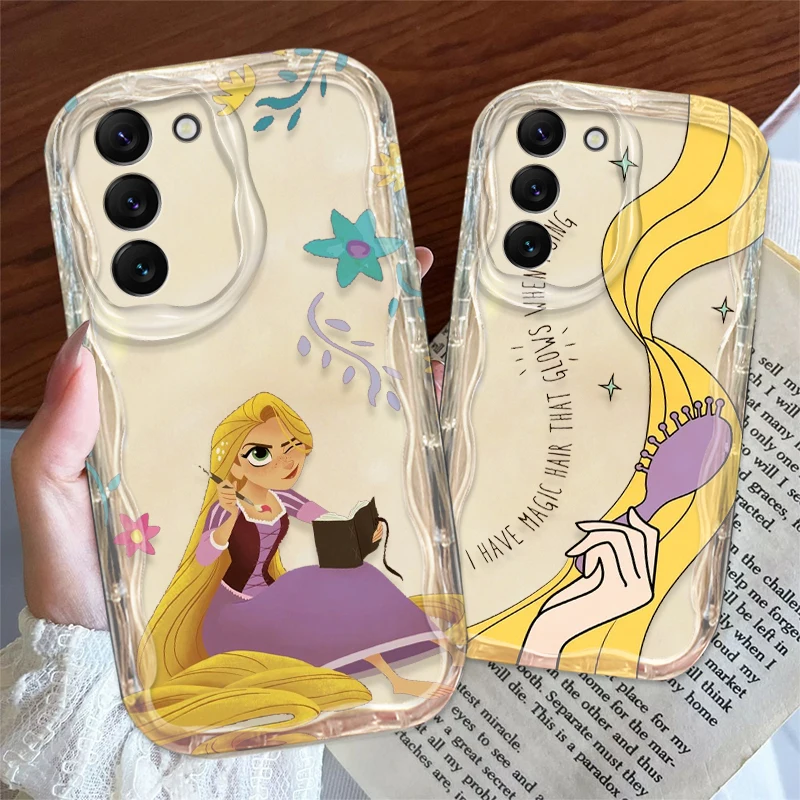 Disney Tangled Rapunzel Cover For S21 S23 S24 Ultra Plus FE A55 A35 A25 A05S A54 A53 A52 A33 A32 Wave Oil Phone Case