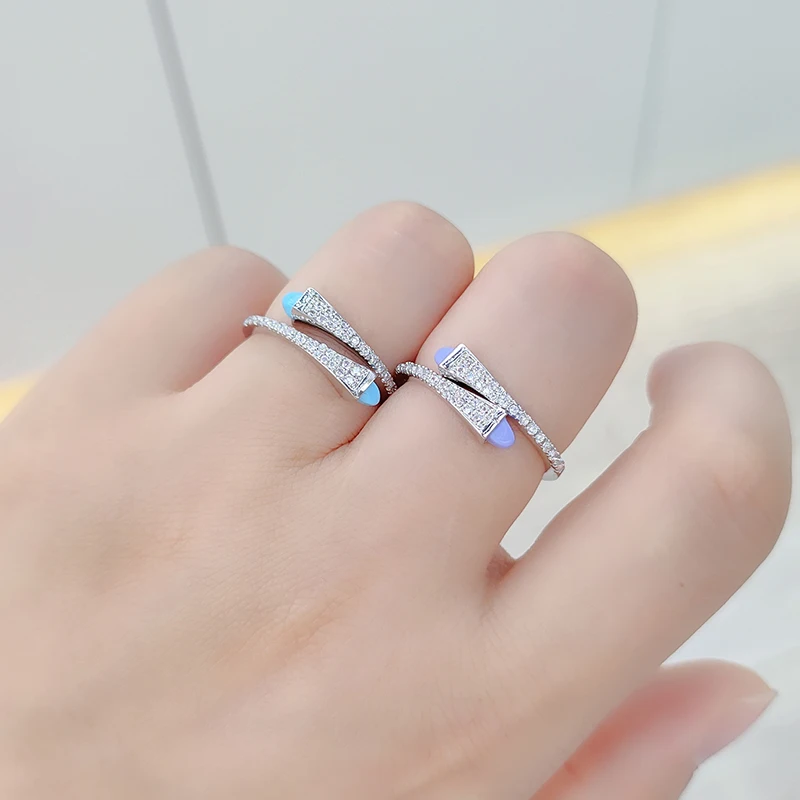 2025New Fashion Style Luxury Zircon Candy Color Stone Opening Adjustable Ring Women\'s Jewelry Ring Holiday Festival Gift