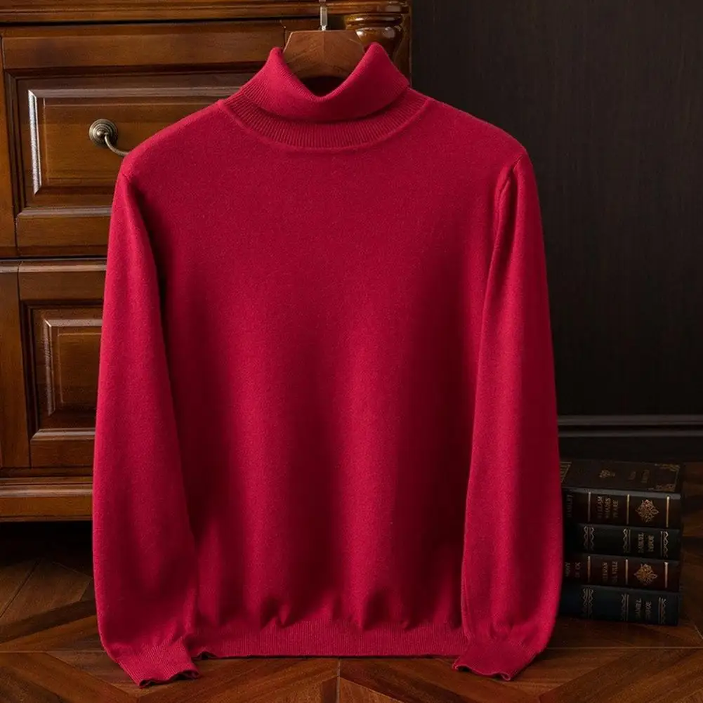 Maglione da uomo maglione lavorato a maglia con collo alto da uomo per l'autunno inverno maglieria spessa calda tinta unita per indossare maniche lunghe da lavoro