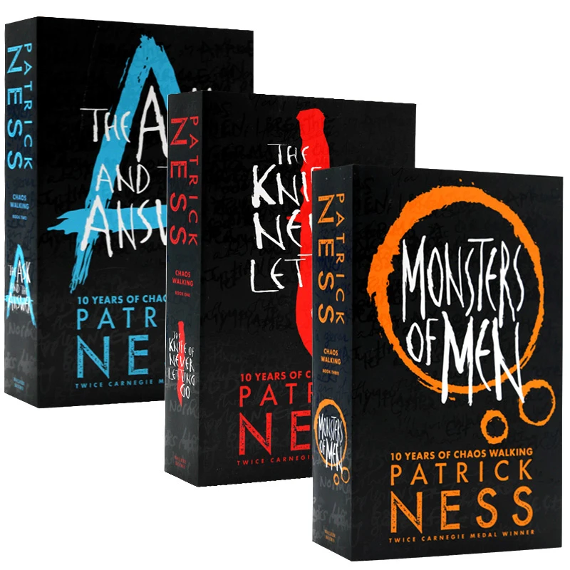 

3 books/set, Chaos Walking Patrick Ness1 2 3, Bestselling books in English, Magic Fantasy novels HJ-010