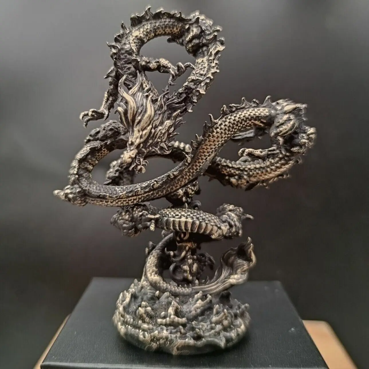 

Vintage Chinese Dragon Pure Copper Ornaments Realistic Fierce Home Decorations