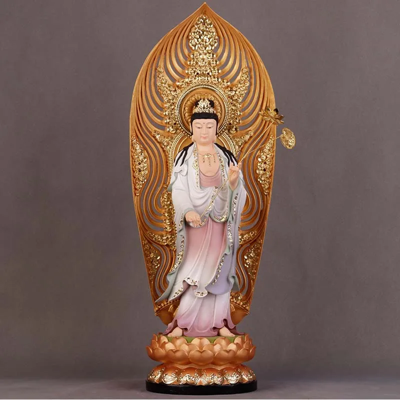 Asia Buddhism HOME family SHOP bring  good luck bless safe Mahasthamaprapta Bodhisattva Guanyin Buddha god statue