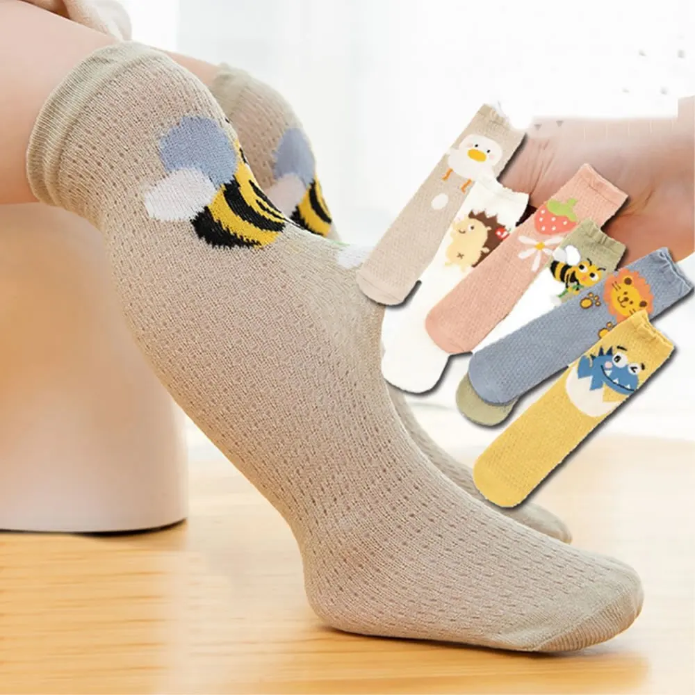 

baby socks cotton mesh infant child long socks cartoon animal anti-mosquito toddler knee high sock stocking