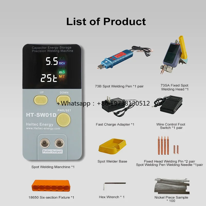 HeltecEnergy 14.5KW 2500A Spot Welder Welding 0.3mm Pure Nickel/0.4mm Nickel Plating Storage Battery Spot Welder